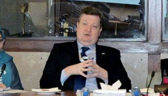 Finnish Ambassador to Pakistan, His Excellency Hannu Ripatti speaks during a meeting on April 10, 2025. — Facebook@NationalAssemblyOfPakistan